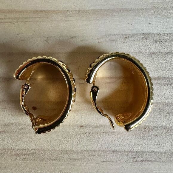 Black Swarovski Clip on Earrings - Etsy Swarovski Gold-Tone  huggie Clip-On Earrings with Black Crystal Accents